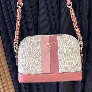 MICHAEL KORS Jet Set Charm Crossbody bag canvas Light Smoke Rose
